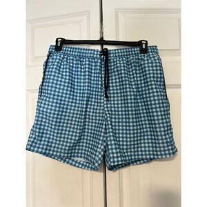 Original Penguin Men's Blue Gingham Swim Trunks Size M
